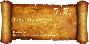 Tick Richárd névjegykártya