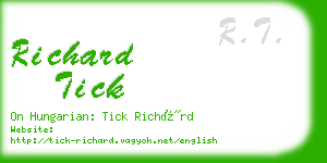 richard tick business card